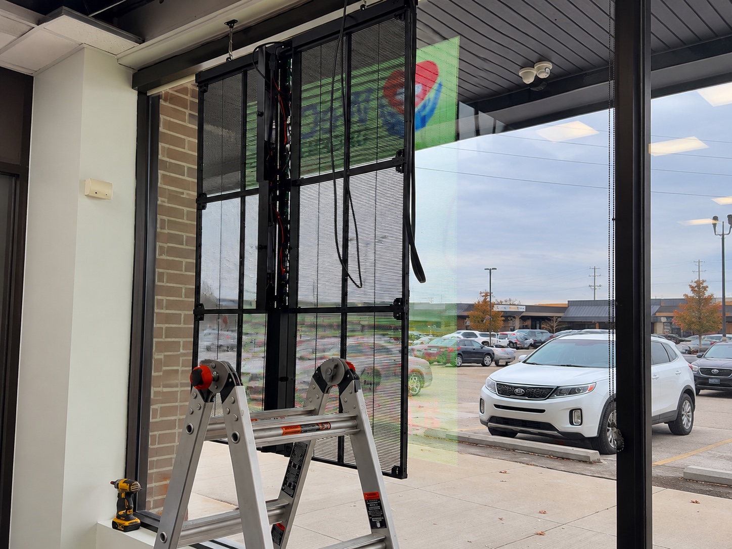 Interior hardware view of the WeCare Urgent Care transparent LED installation