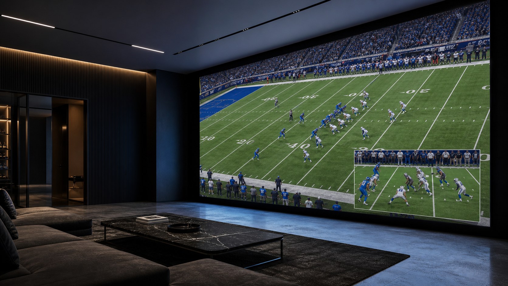 Multi-view picture-in-picture sports and entertainment video wall