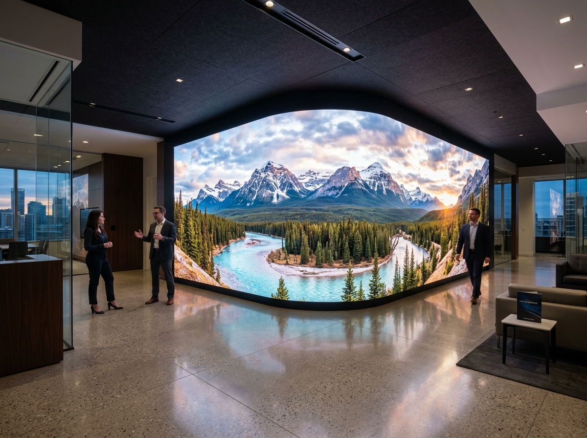 Seamless architectural LED backdrop canvas